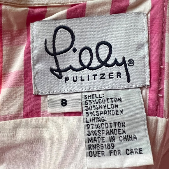 NEW Lilly Pulitzer Strapless Gingham Shift Dress with Flip-Flops Size 8 - Picture 5 of 5